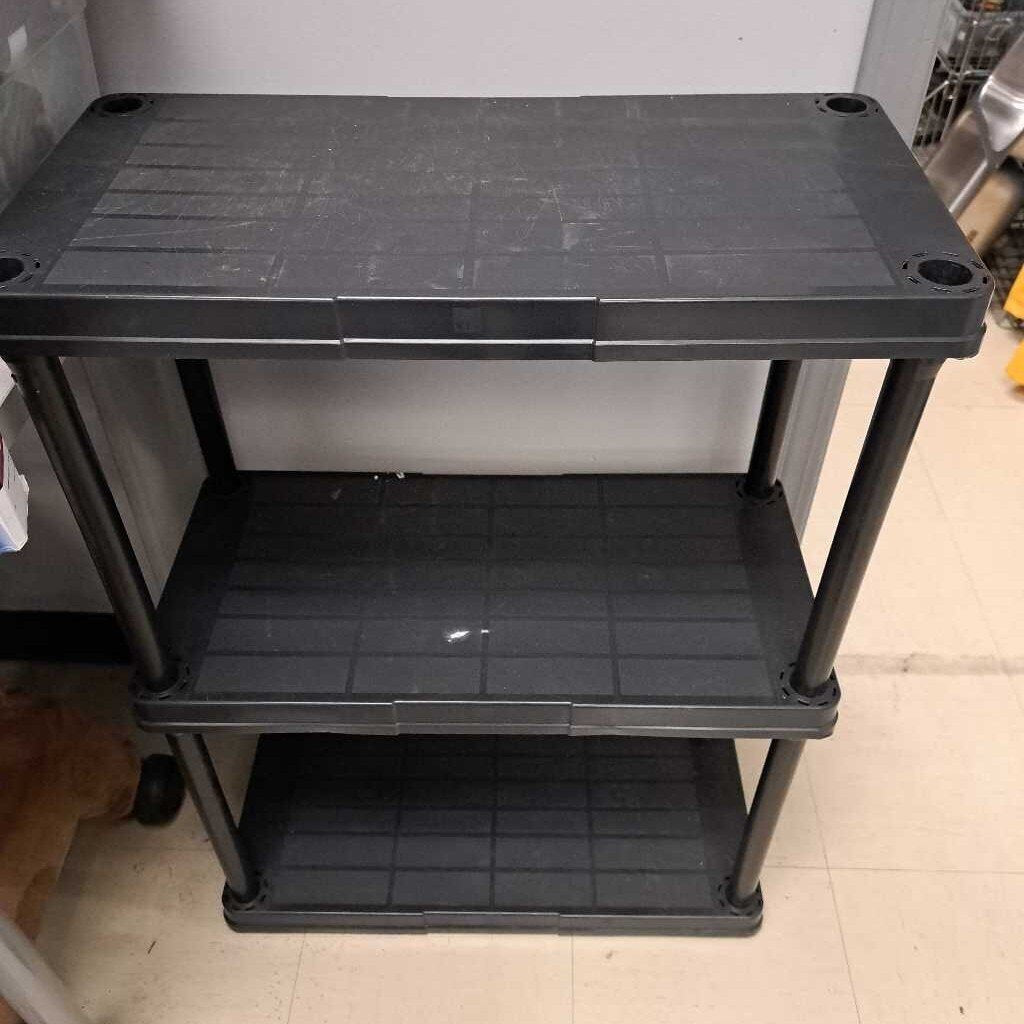 Black Plastic 3 Shelf, Shelving