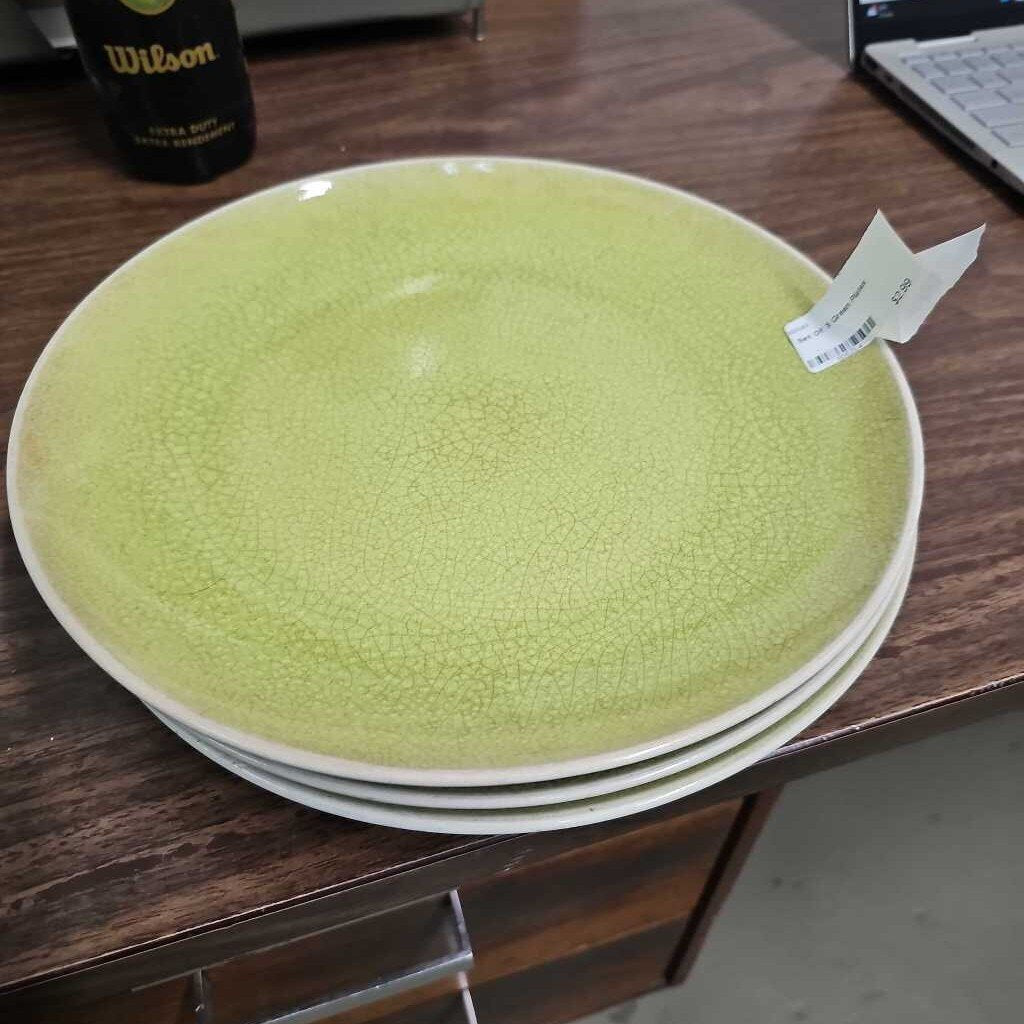 Set Of 3 Green Plates