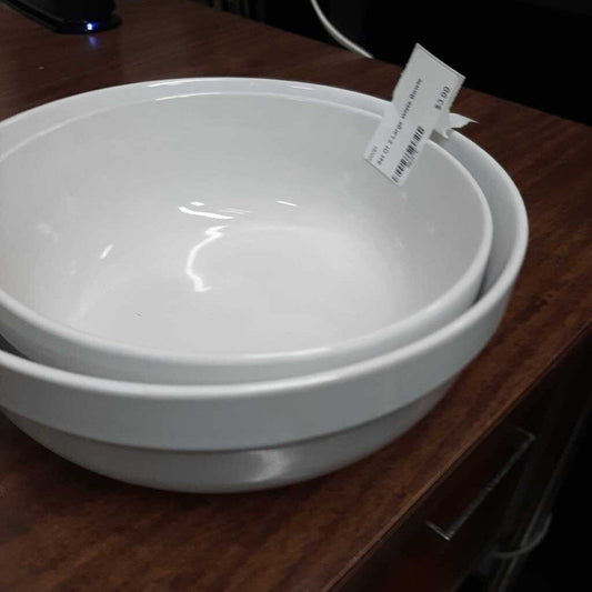 Set Of 2 Large White Bowls