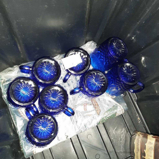 8 Cobalt Blue Mugs
