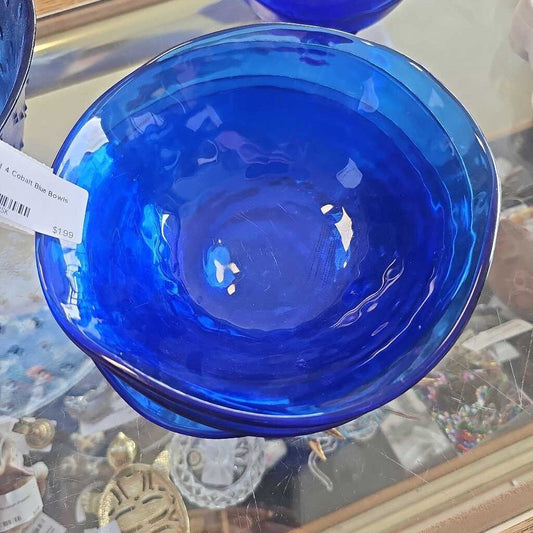 Set Of 4 Cobalt Blue Bowls