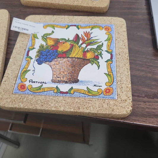 Ceramic Coaster W/Cork
