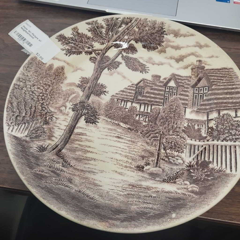 Plate W/ Picture of Neighborhood