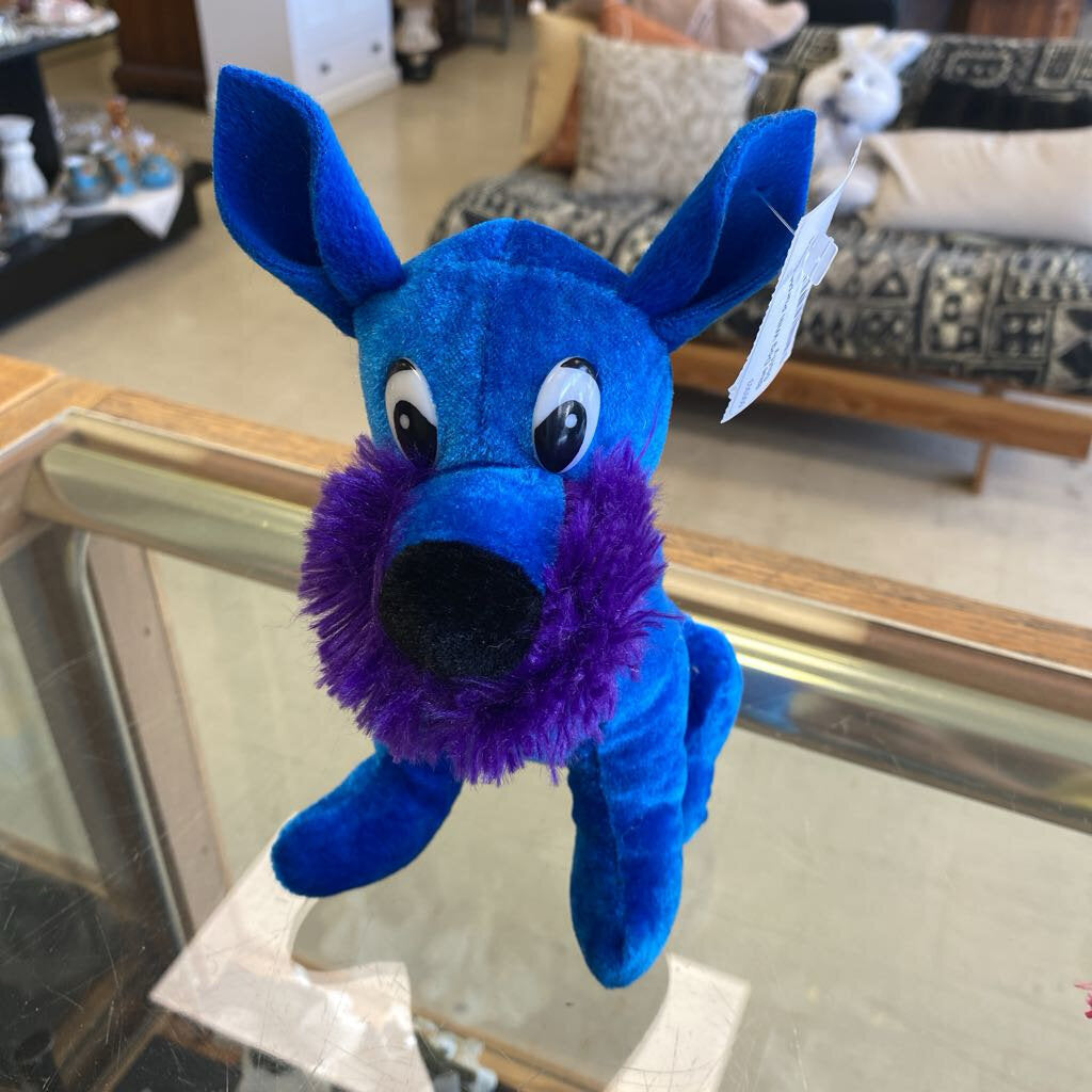 Blue Dog With Purple Beard Stuffy