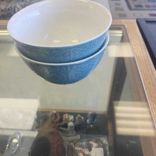 2 Blue Ceramic Bowls