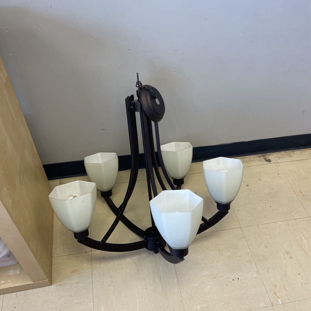 Open Cup Black Frame Chandelier