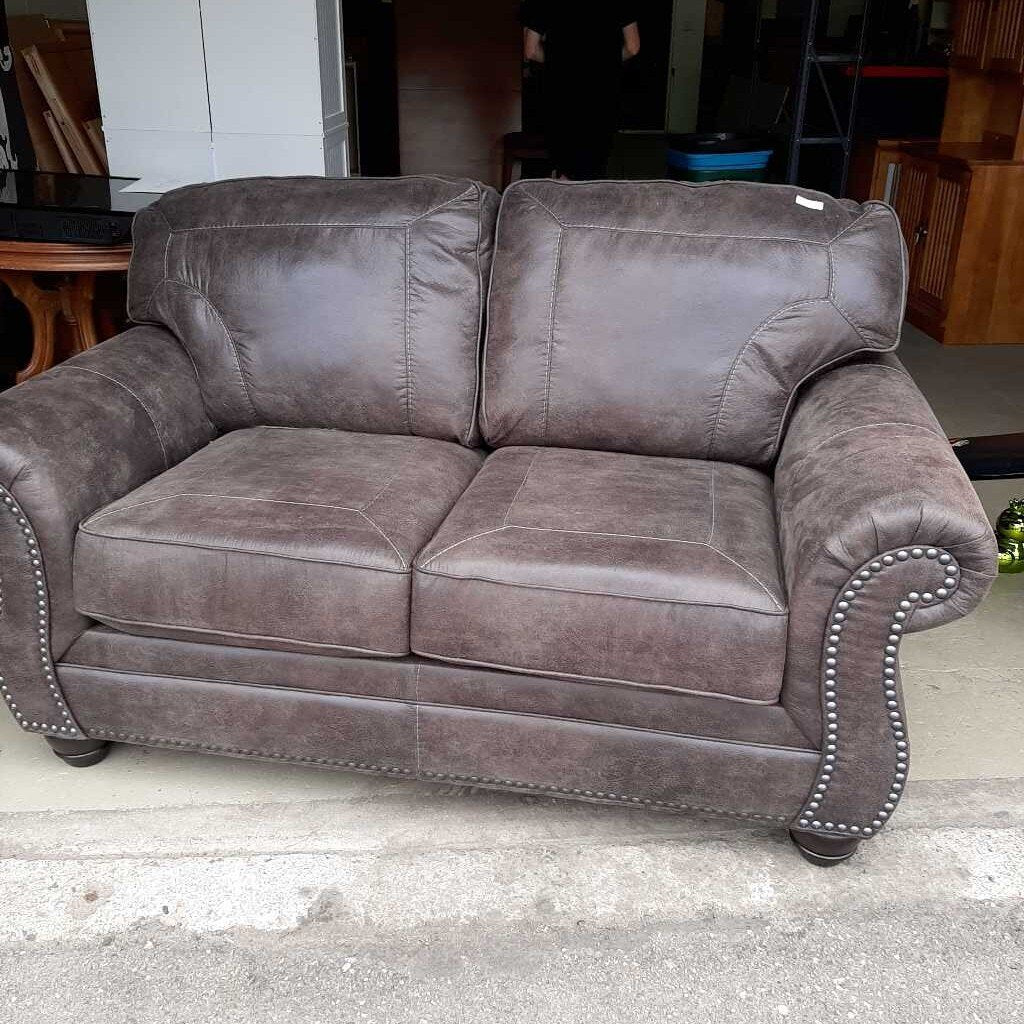 Faux Leather Loveseat