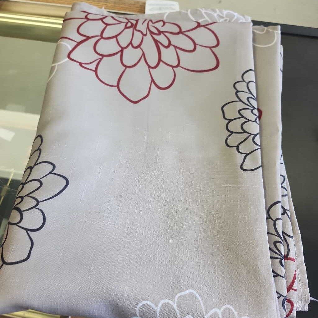 Gray With Flowers Tablecloth