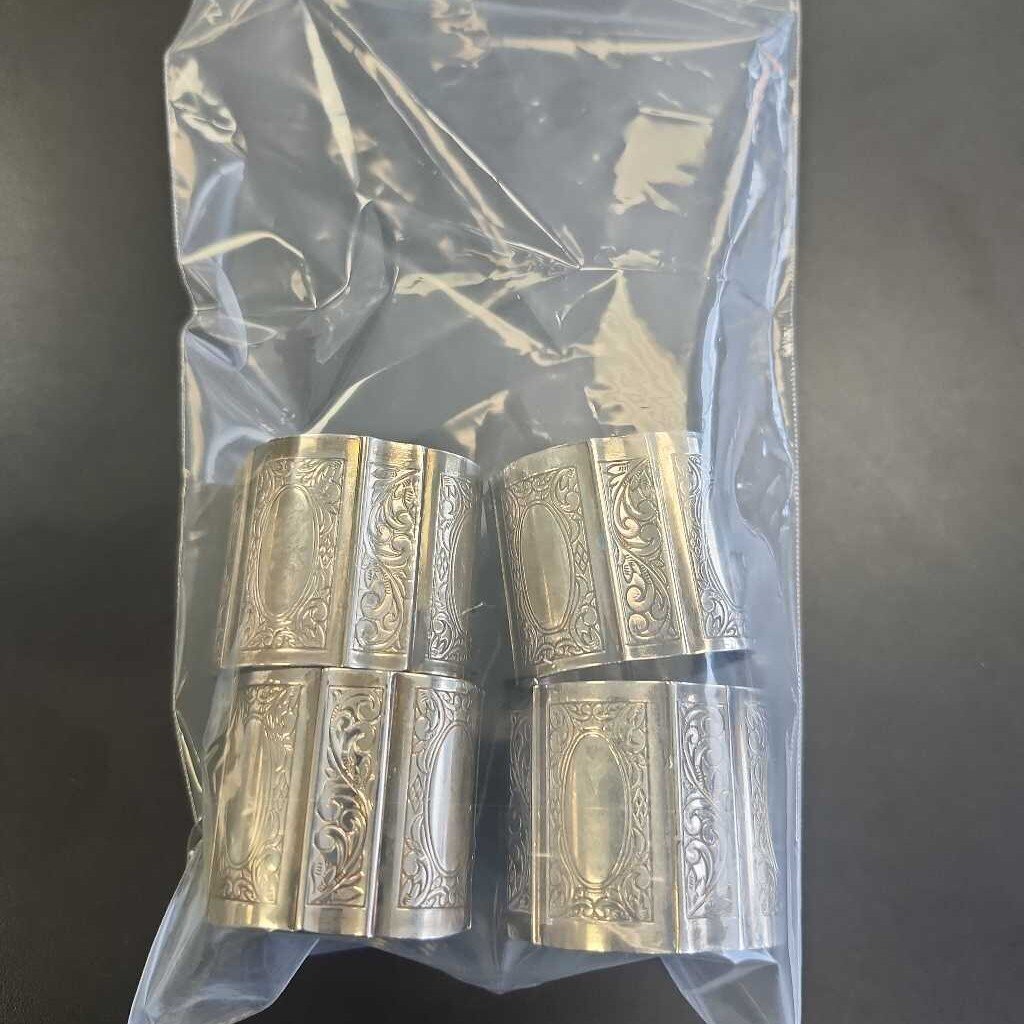Set Of 4 Silver Napkins