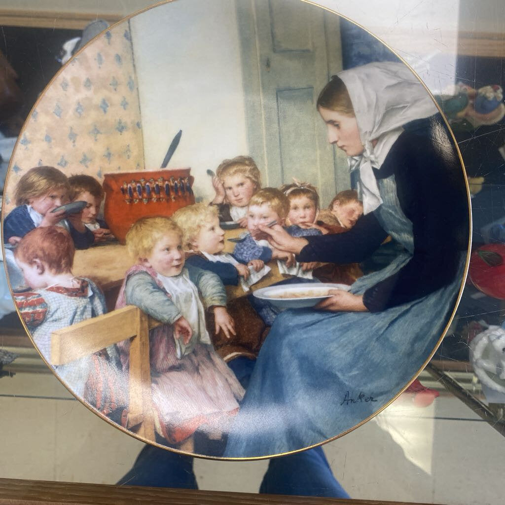Anker Collector Plate "Lady Feeding Children At Day Nursery" 1987