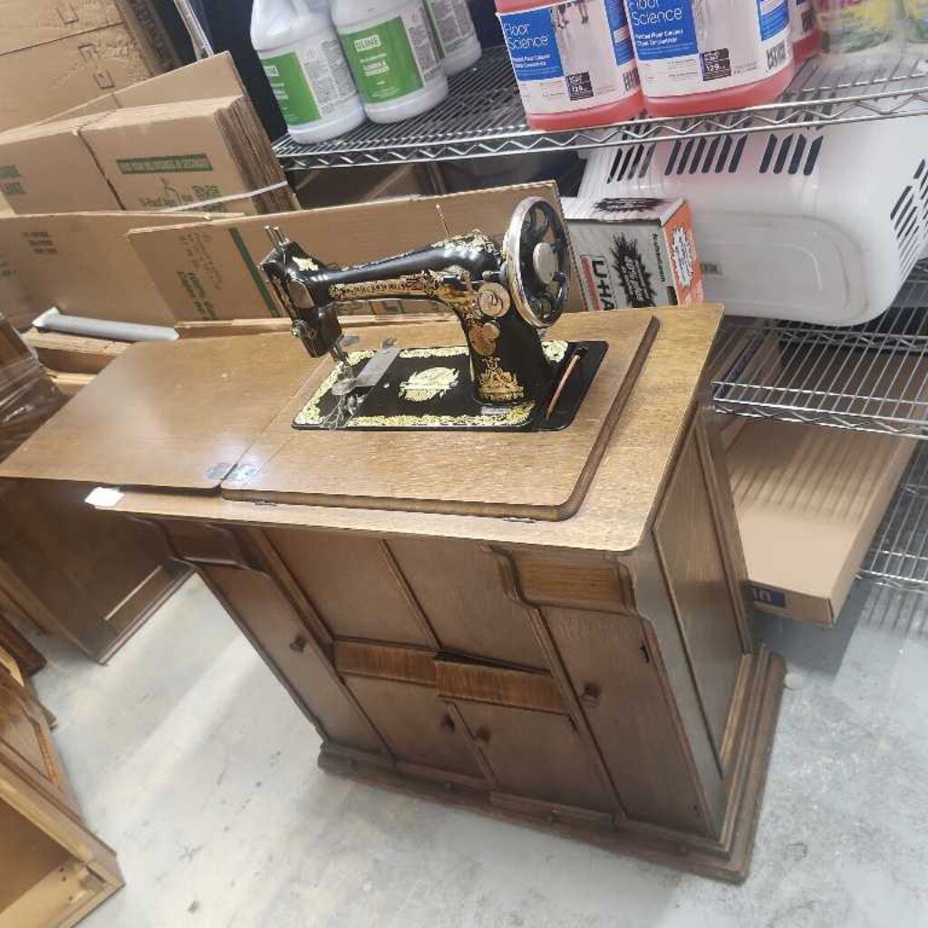 Antique Singer Sewing Machine Table -Not Tested