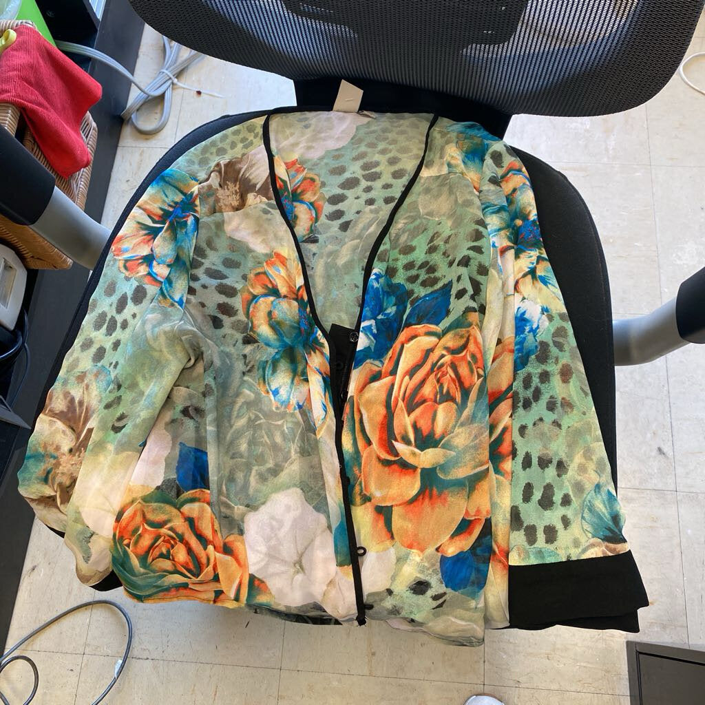 Sheer Flower Cardigan Size L