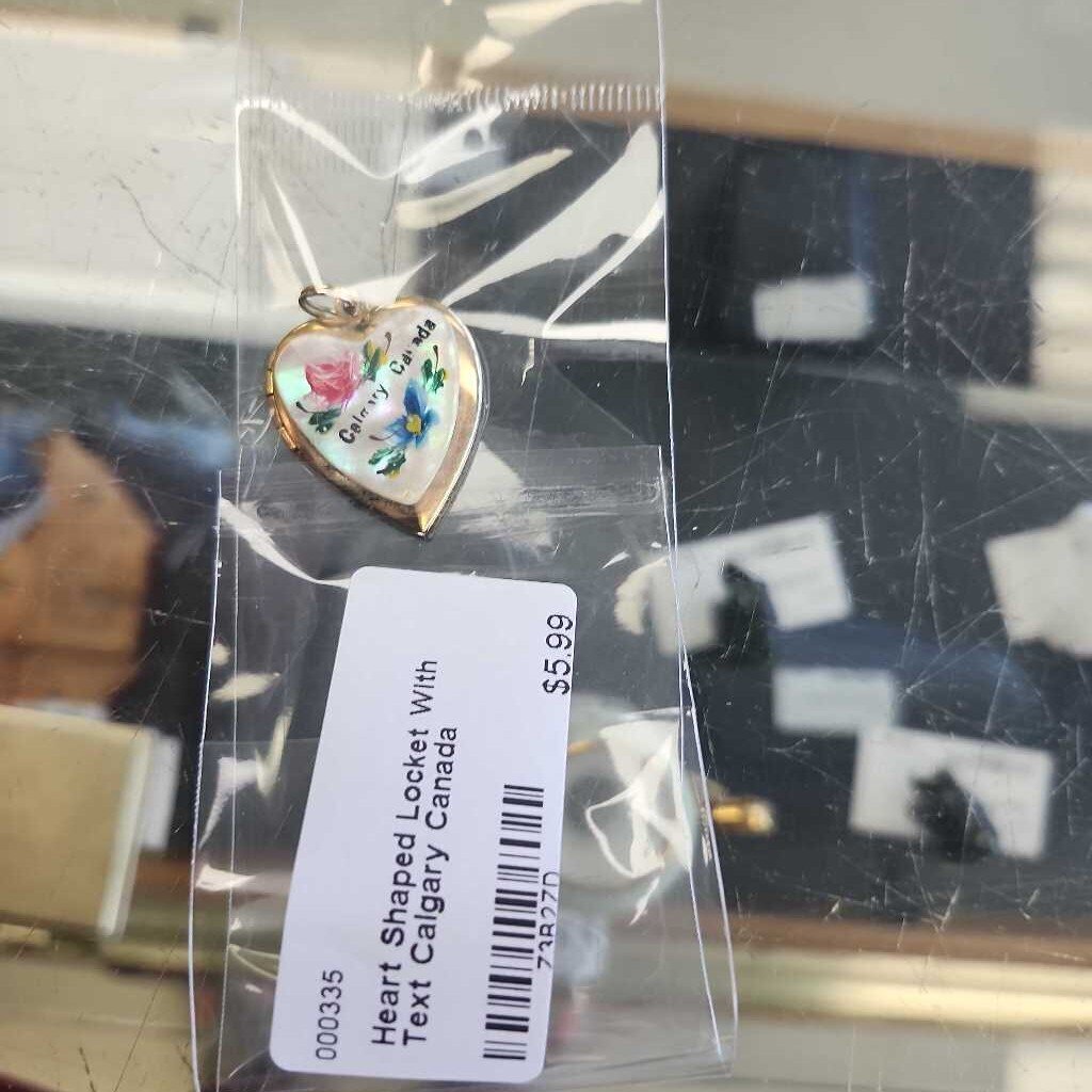 Heart Shaped Locket With Text Calgary Canada