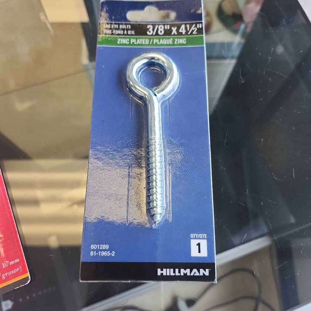 3/8 Zinc Plated Lag Eye Bolt