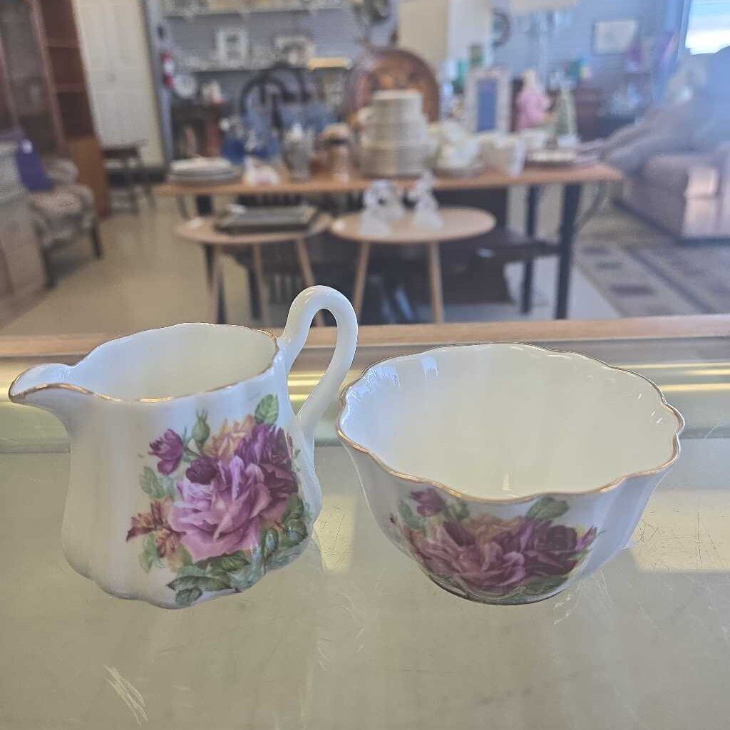Set Of Royal Stuart Sugar & Cream Dish