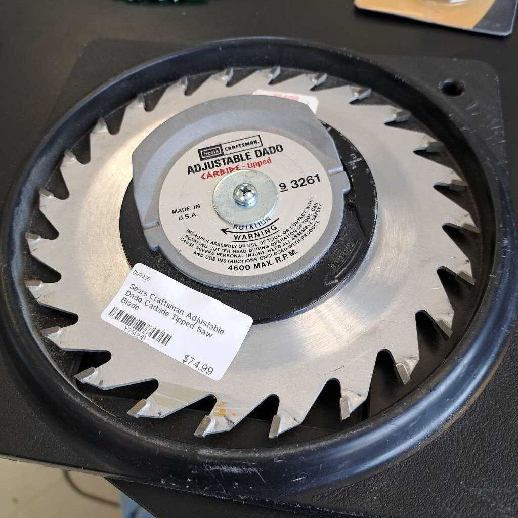 Sears Craftsman Adjustable Dado Carbide Tipped Saw Blade