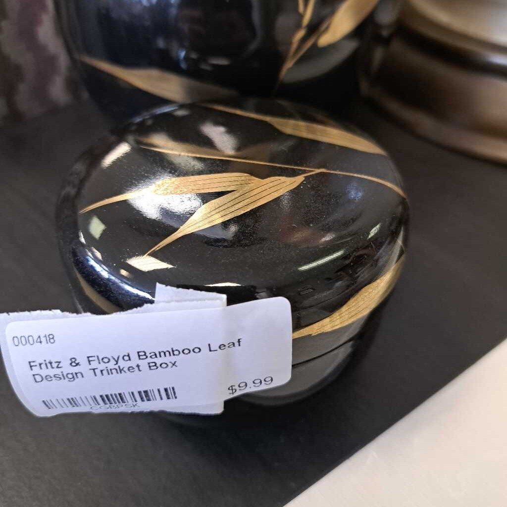 Fritz & Floyd Bamboo Leaf Design Trinket Box