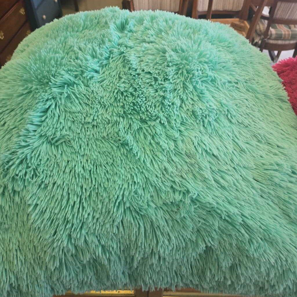 Large Green Shag Pillow