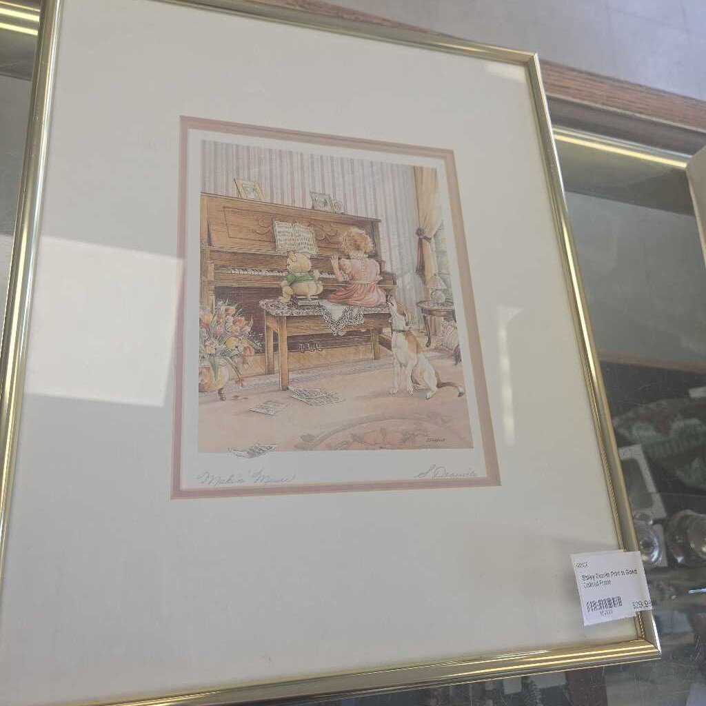 Shirley Deaville Print In Gold Colored Frame