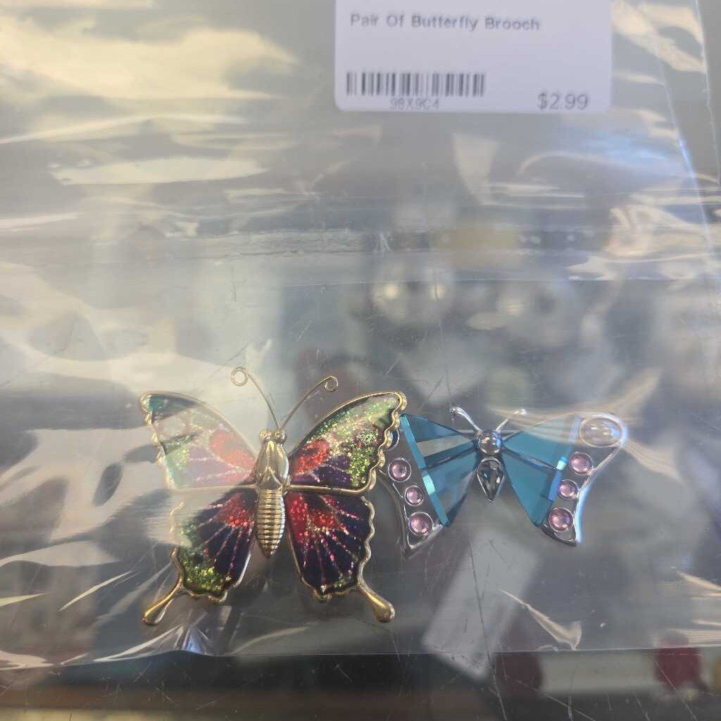 Pair Of Butterfly Brooch