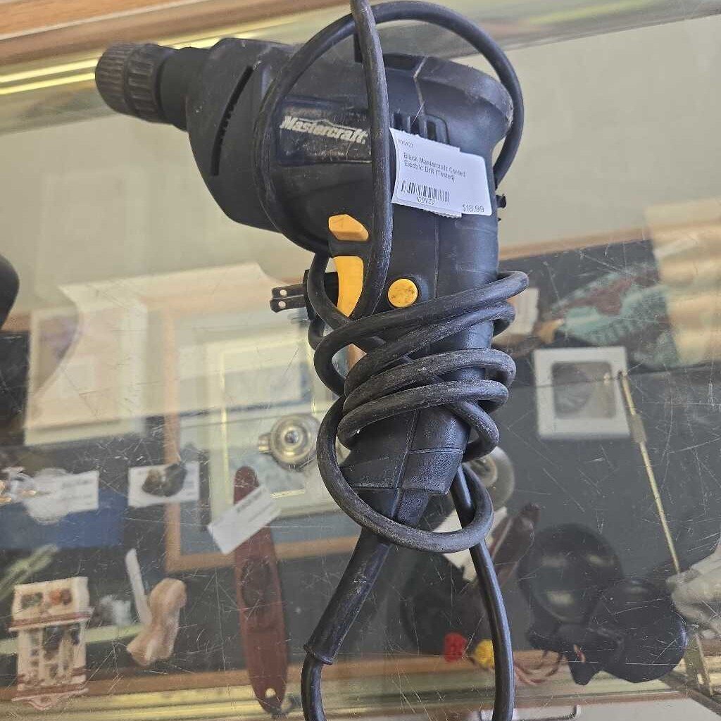 Black Mastercraft Corded Electric Drill Set (Tested)