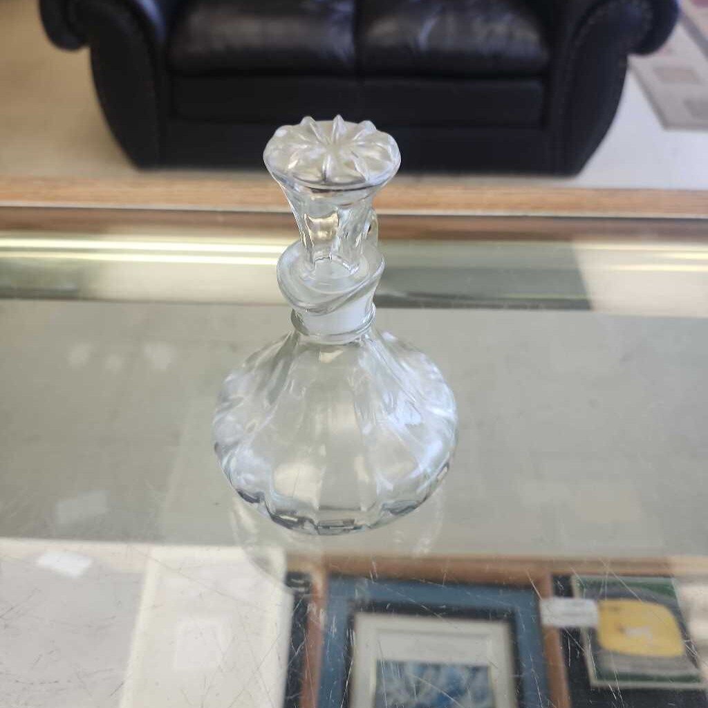 Vintage Clear Glass Vinegar Bottle
