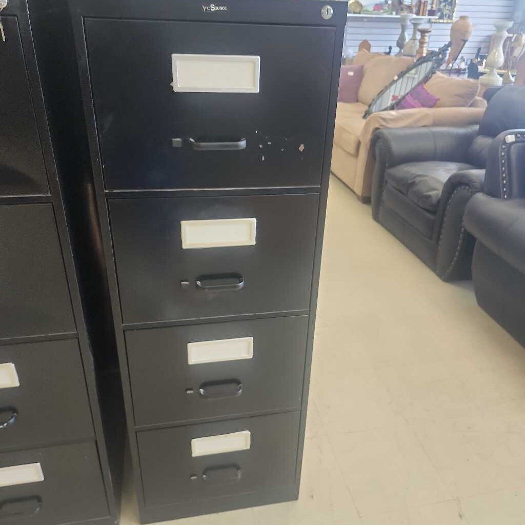 4 Drawer Black Pro Source Filing Cabinet -No Key