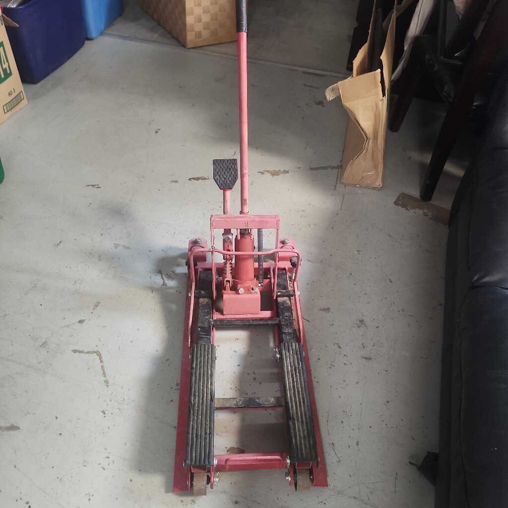 Red Hydraulic Motorcycle Lift