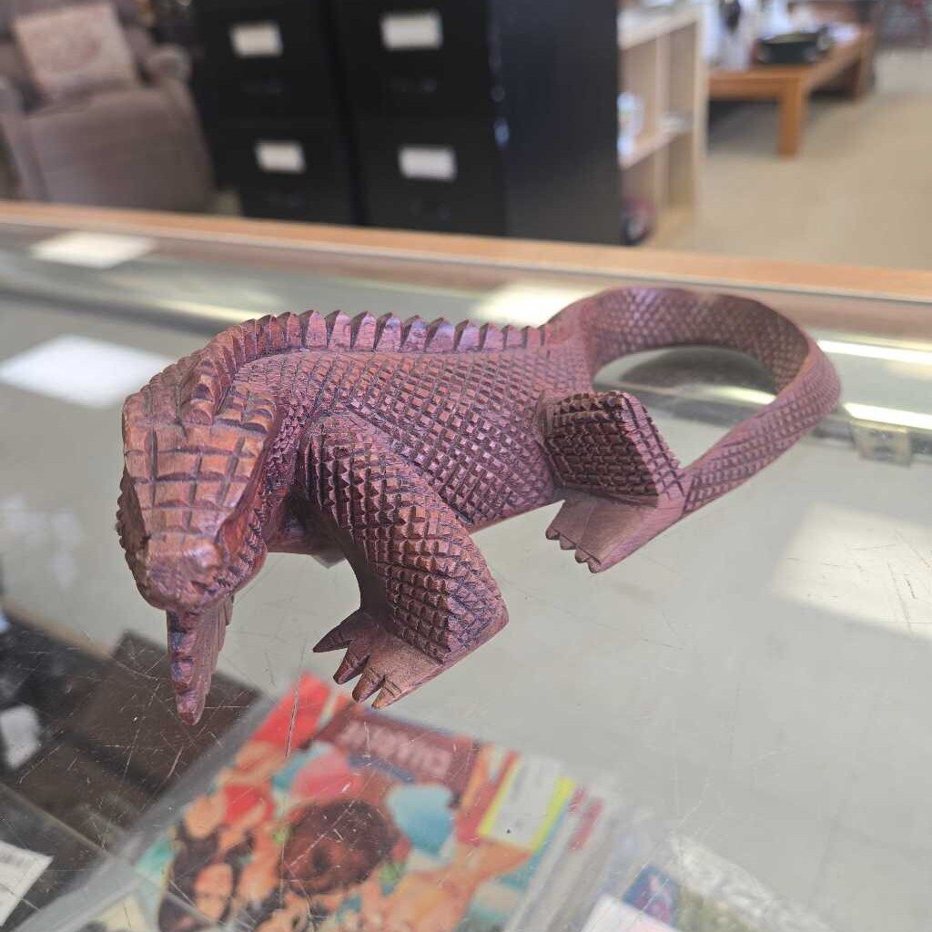 Hand Carved Wooden Iguana