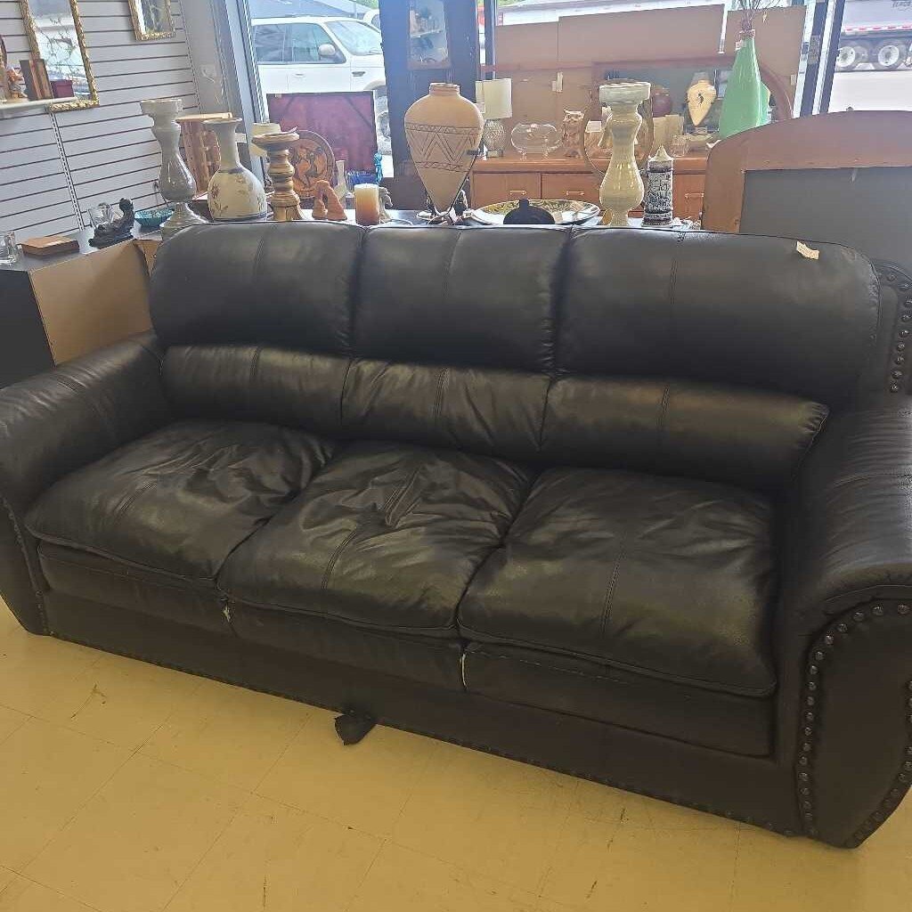 Modesto Full-Grain Premium Leather Couch (Needs Some TLC)