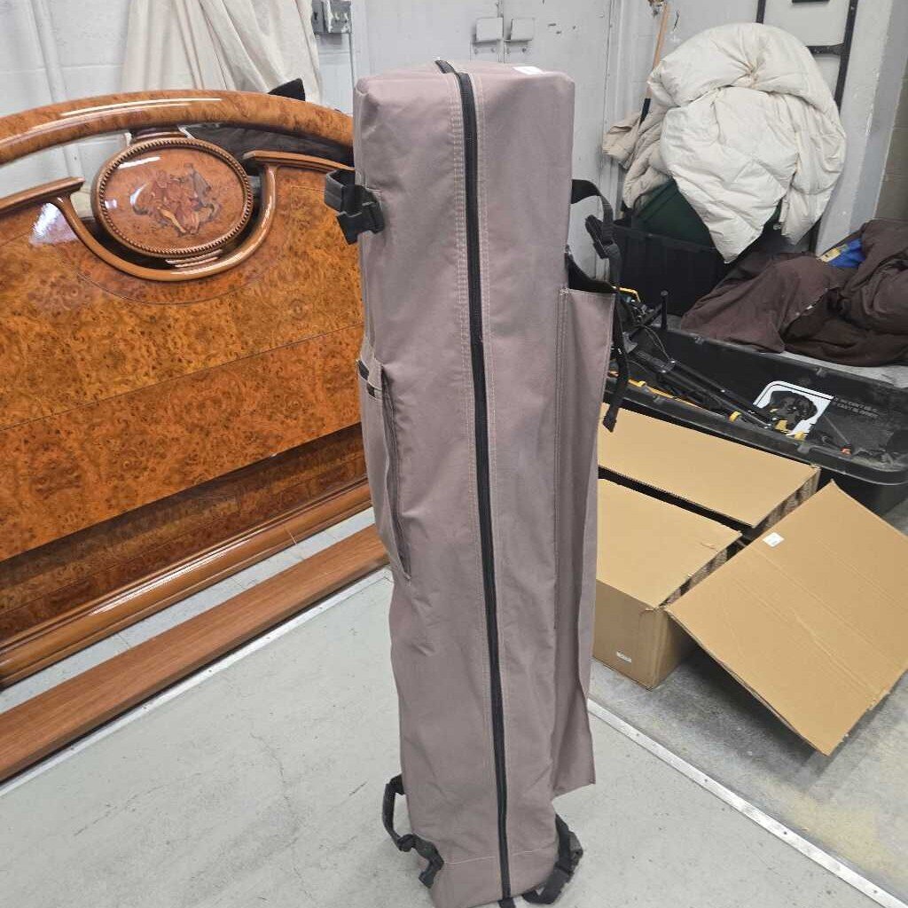 Taupe Colored Crown Sheds Canopy Stored In Zippered Carrying Case