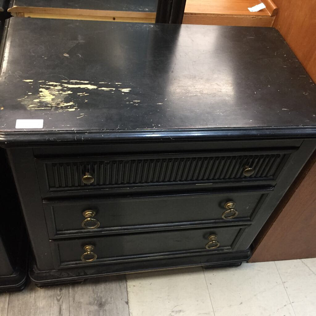 Black Wooden Nightstand