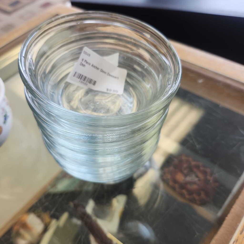 6 Piece Anchor Glass Dessert Dish