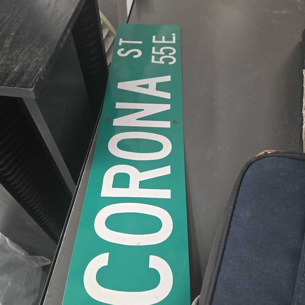 Metal Corona st. Sign