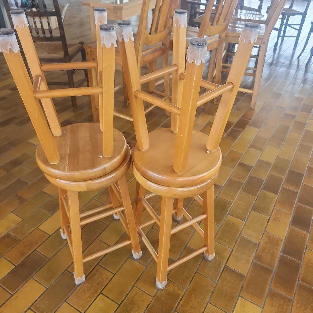 Set Of 4 Wooden Stools