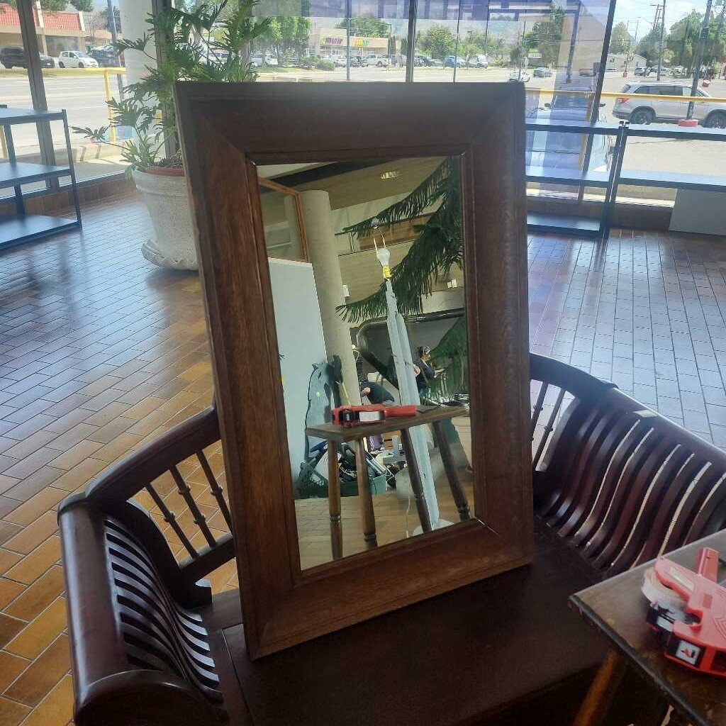 Brown Wall Wooden Frame Mirror