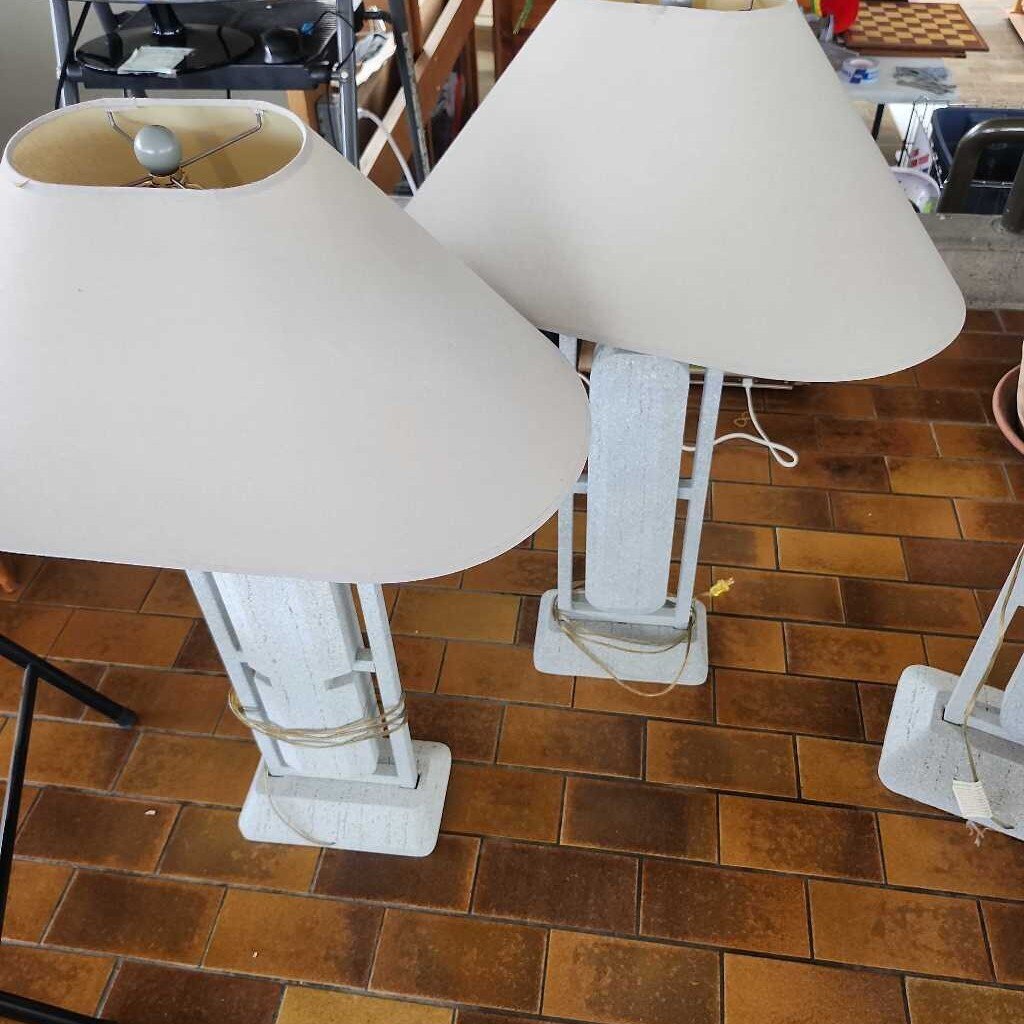 Set Of Two Concrete Base Lamps