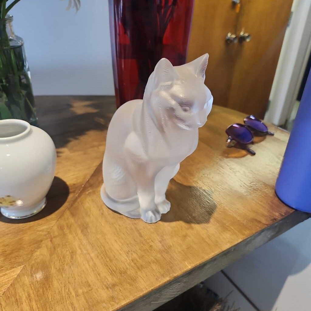 Frosted Crystal Glass Cat