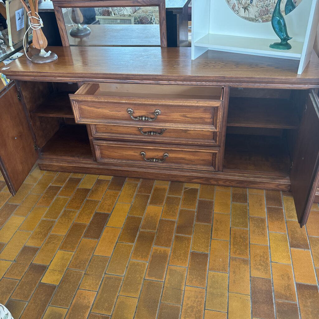Large Wooden Dresser w/Mirror