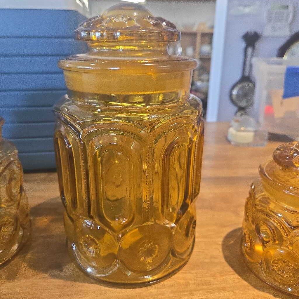 Amber Glass Canister