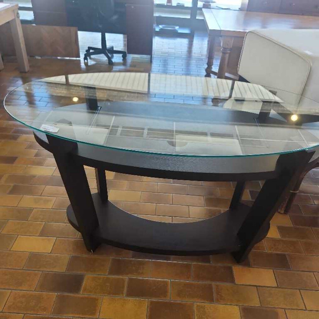 Oval Glass Desk