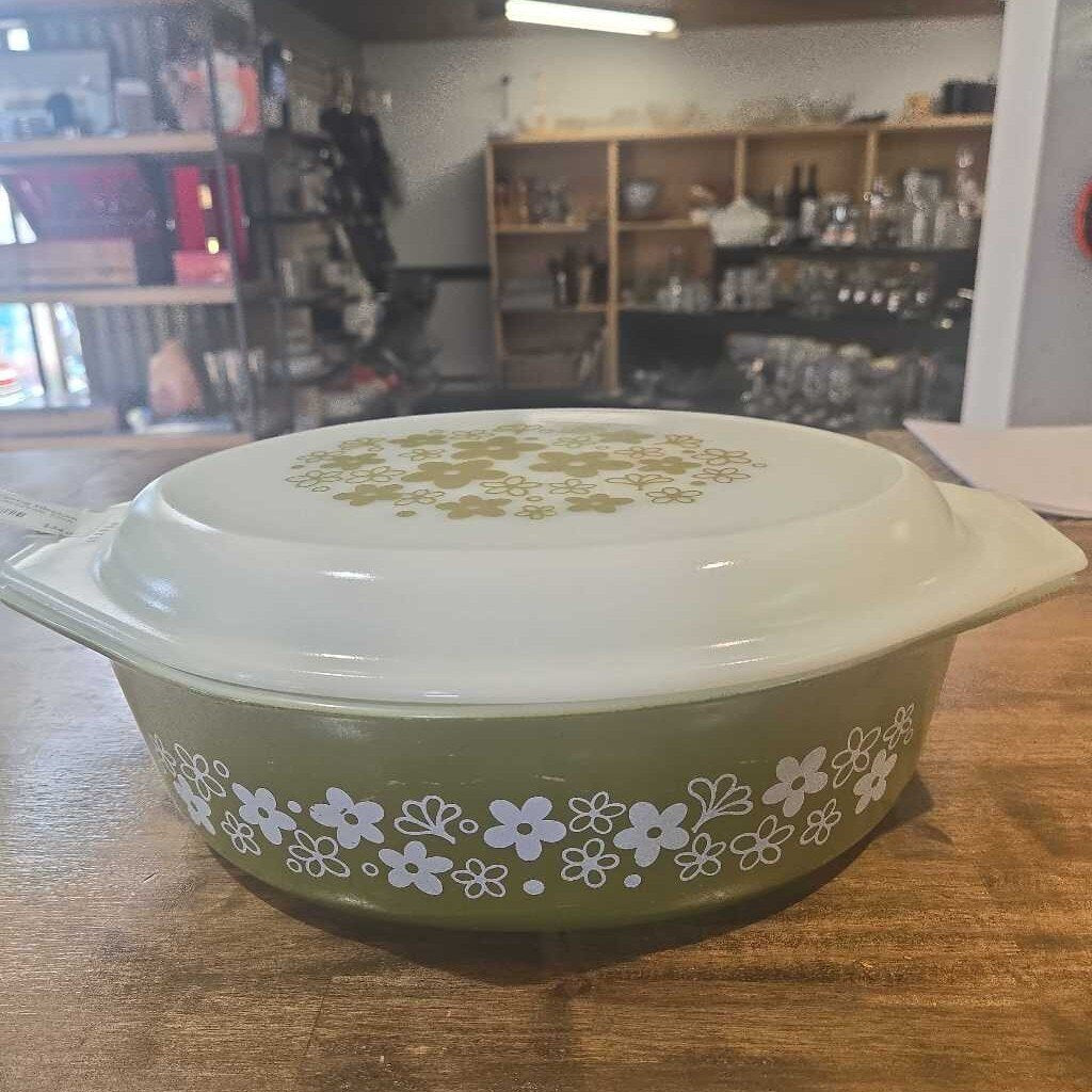 Pyrex Spring Blossom Green Casserole Dish