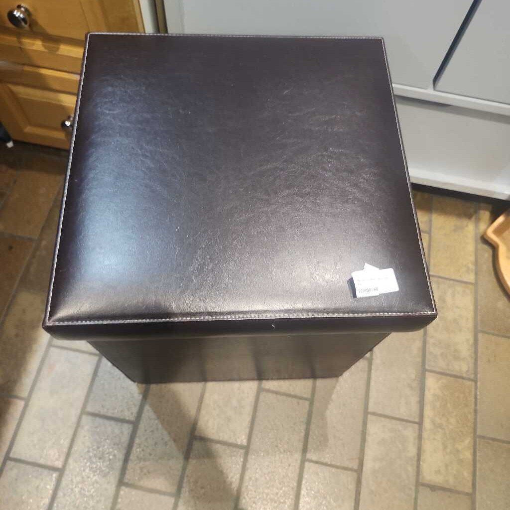 Brown Leather Storage Bin