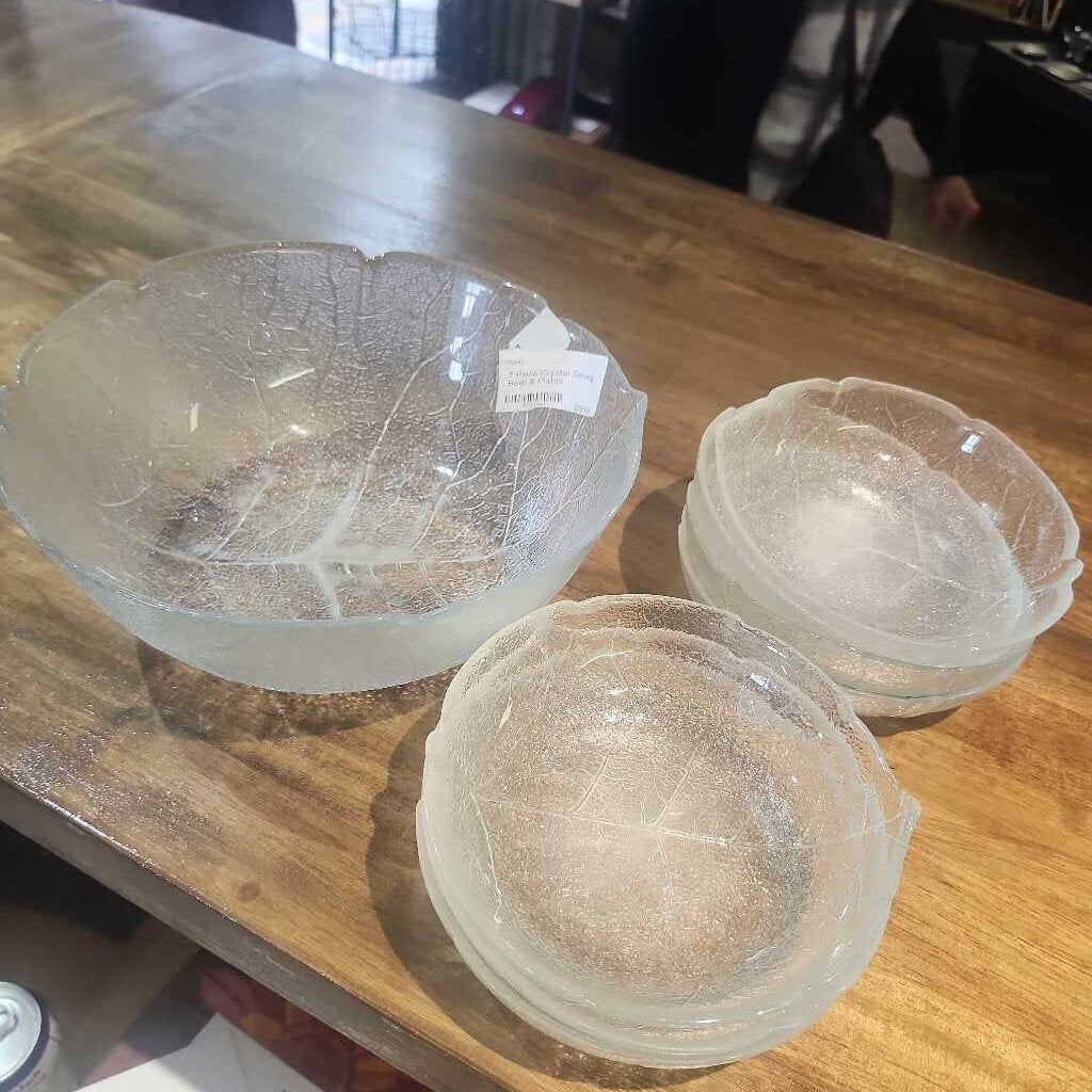 7 Piece Crystal Serving Bowl & Plates