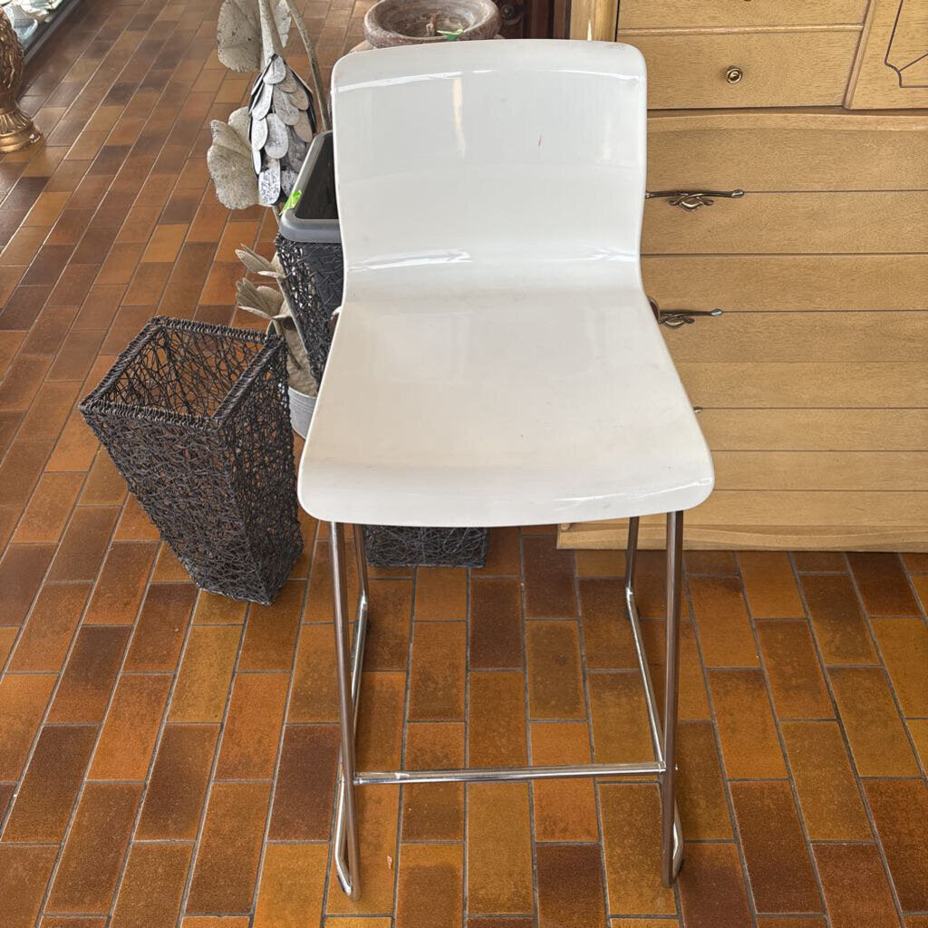 Bar height white chair
