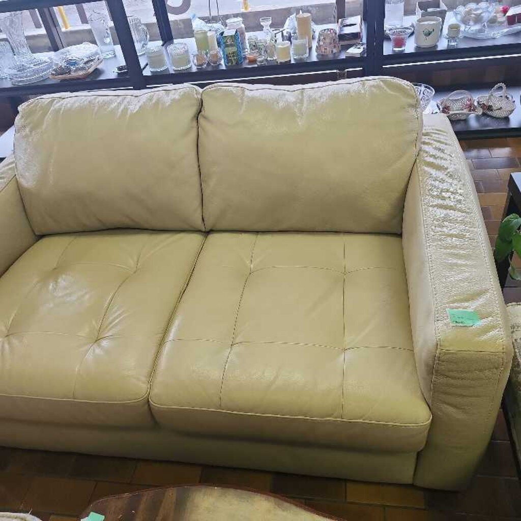white Leather Loveseat