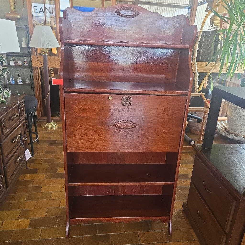 Drop Front Cherry Wood Secretary Desk
