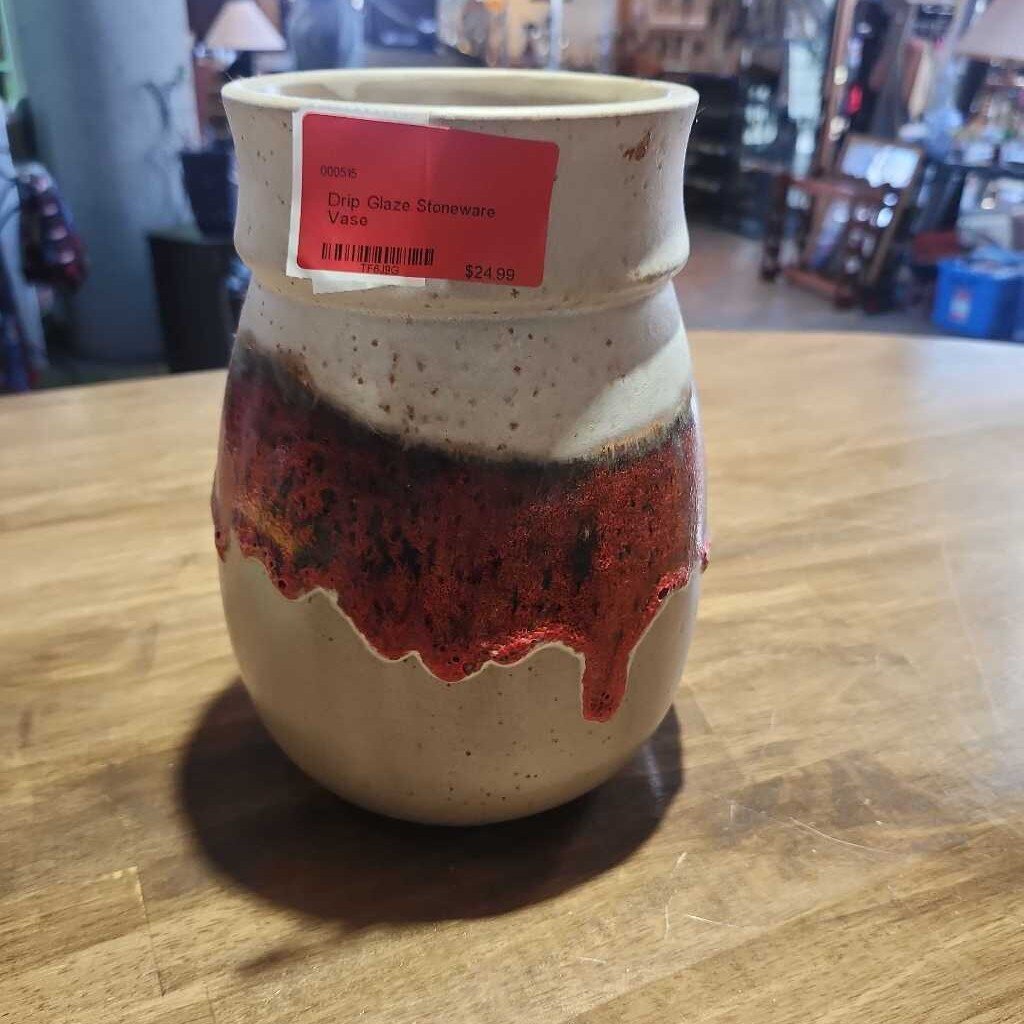 Drip Glaze Stoneware Vase