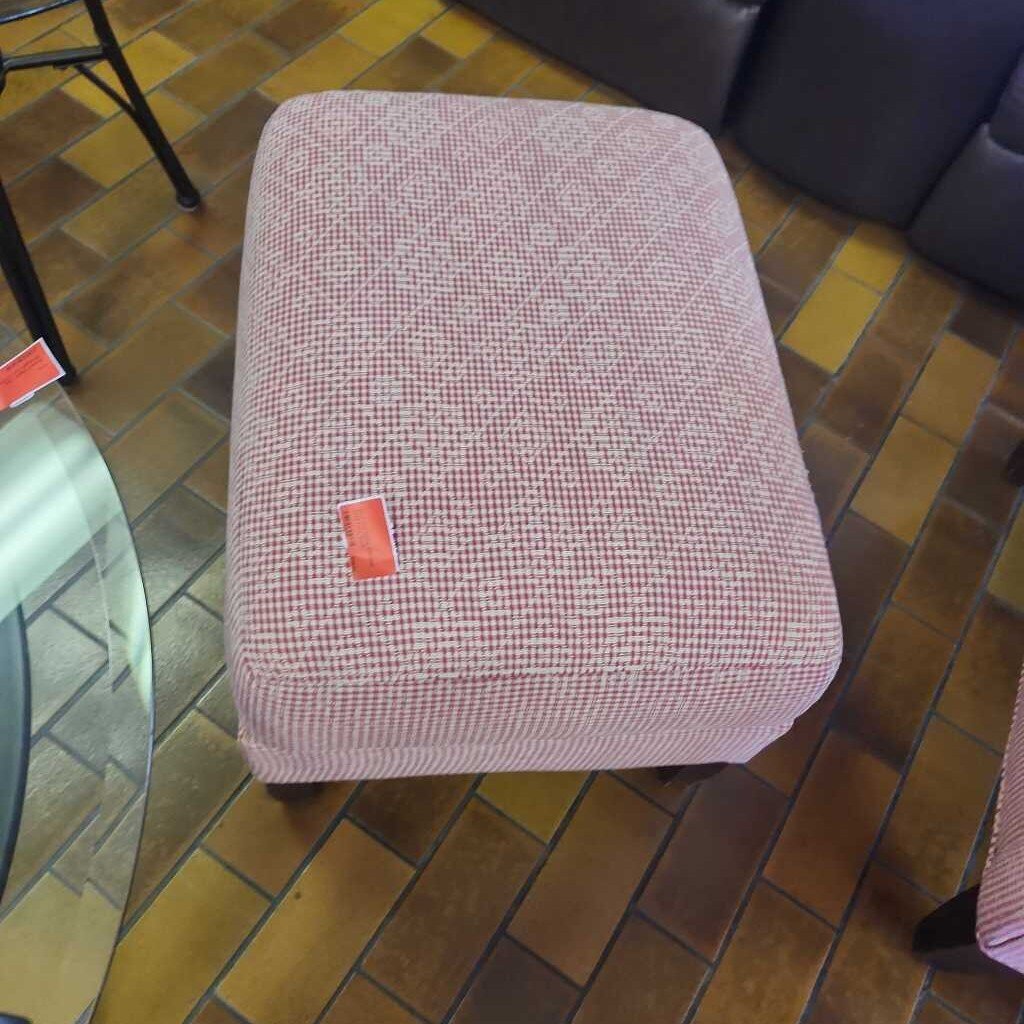 Red And White Checker Print Foot Stool