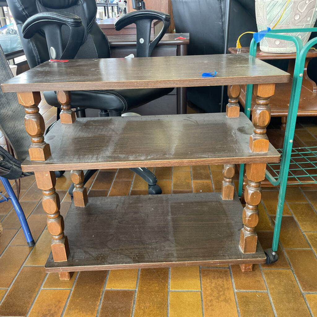 3-tiered wooden shelf